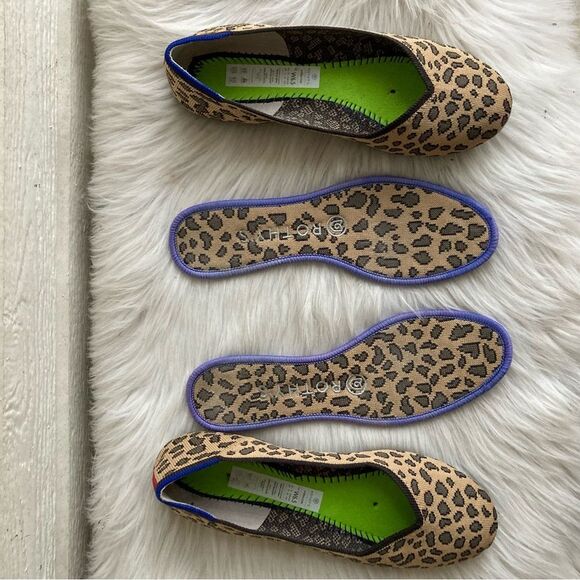 ROTHYS Cheetah Leopard Print Round Flats The Lounge Loafer Flat sz. 6.5 - Picture 8 of 11